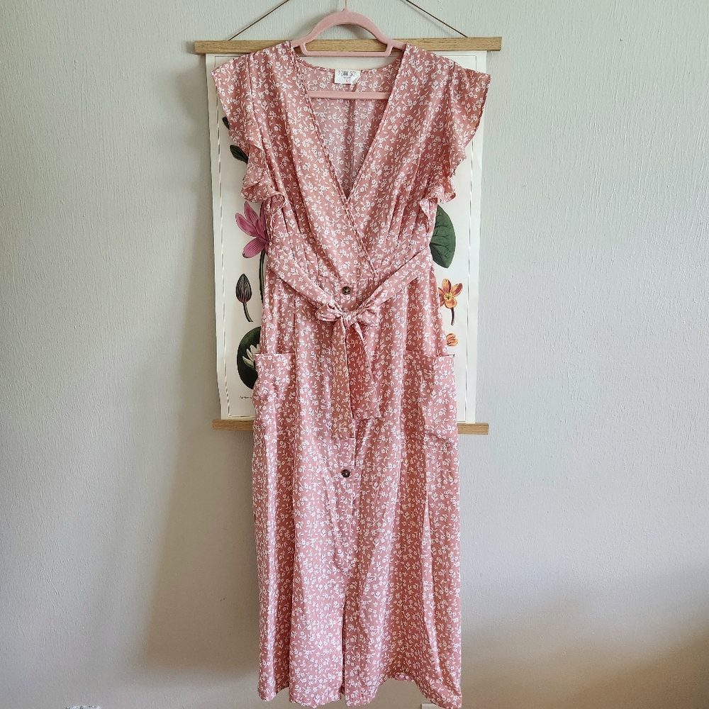 Sienna Sky Pink Floral Midi Dress